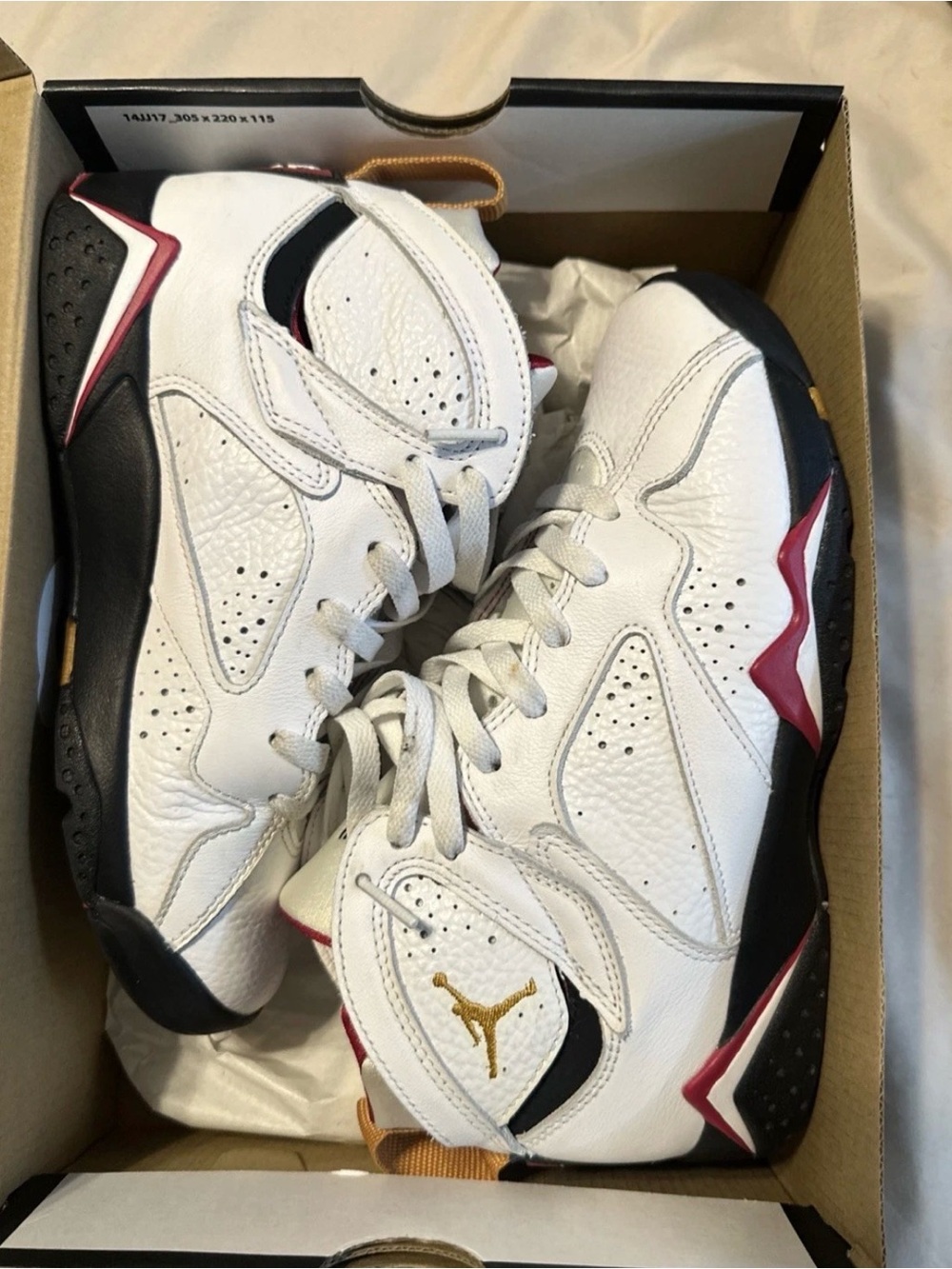 AIR JORDAN VII 7 (GS) CARDINAL RED WHITE 2022 DQ6040-106 (SIZE 5.5Y = WOMENS 7)
